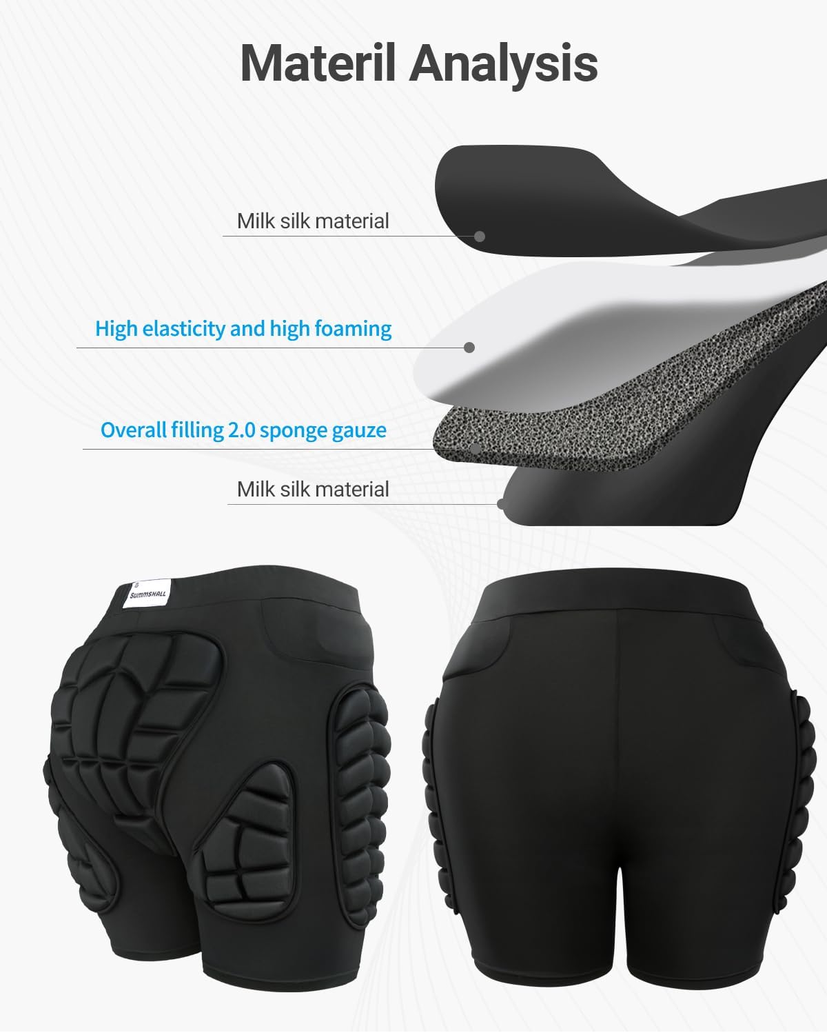 Detalle de Summshall Padded Shorts with 20 mm EVA Hip and Tailbone Padding