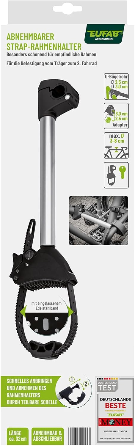 Thumbnail 6 de Strap Rahmenhalter lang Ø 25+30mm, Schwarz/Silber – EUFAB