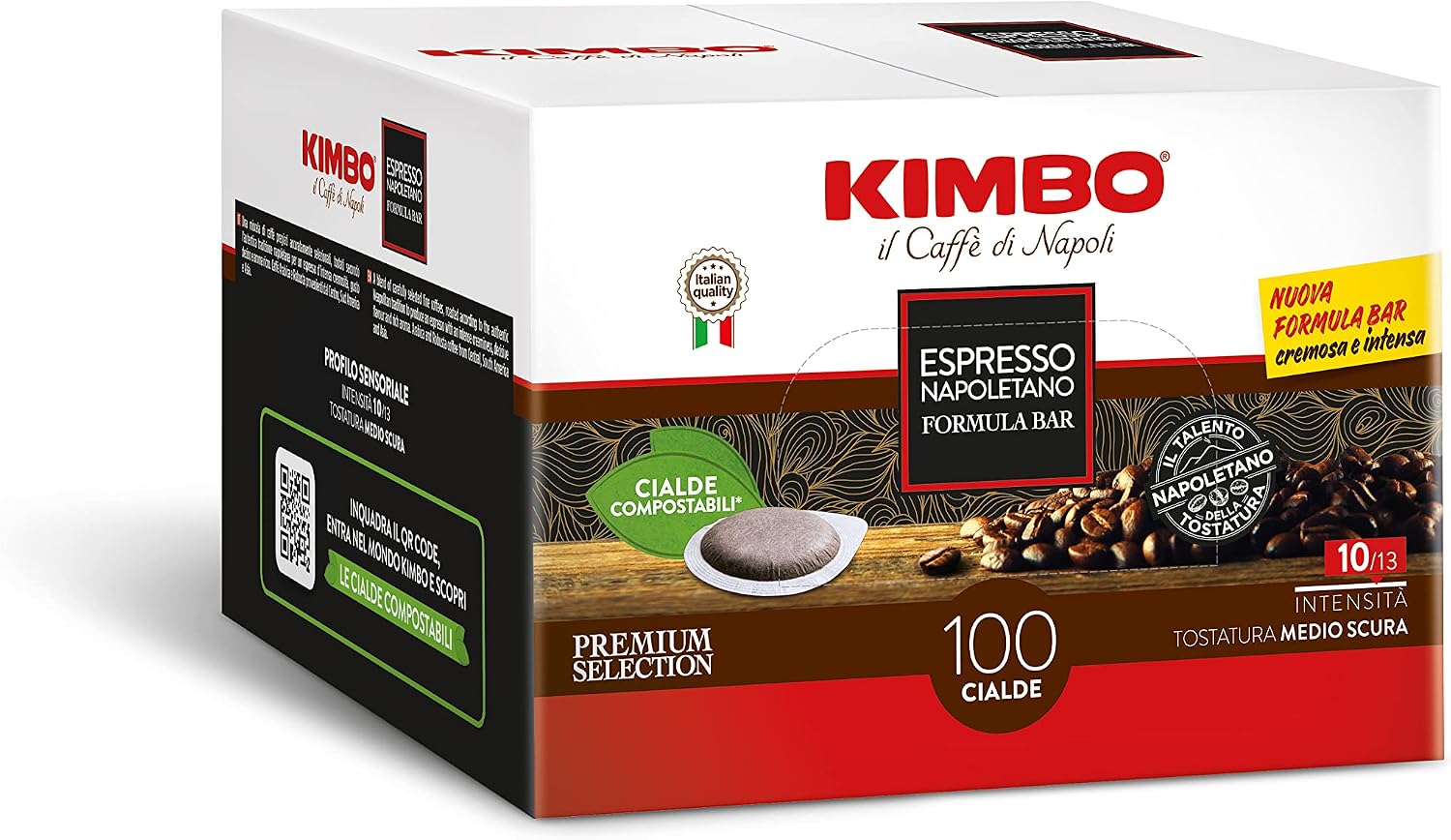 Detalle de Kimbo 100 Cialde Caffè Compostabili ESE, Macinato Fresco – Cremoso e Intenso