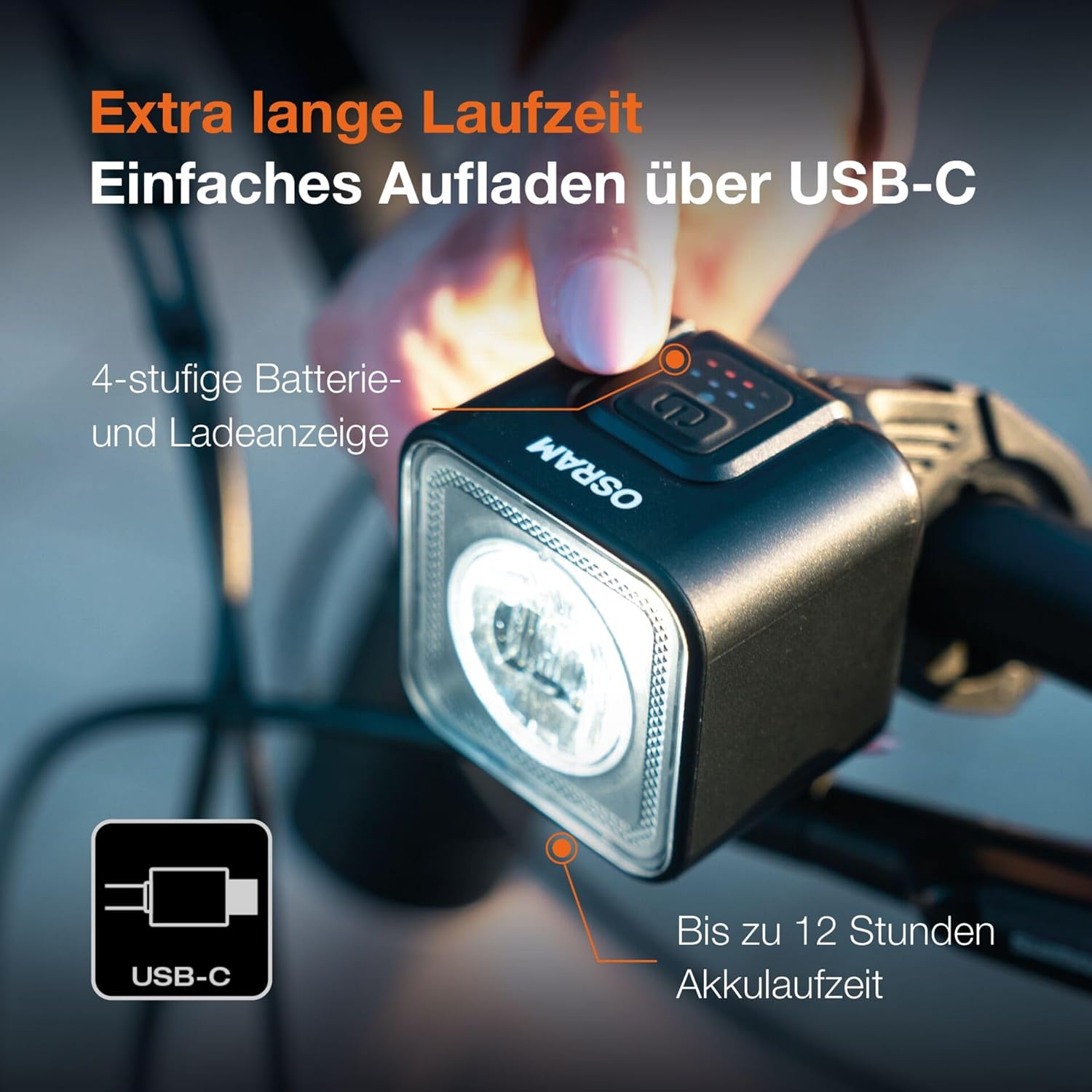 Thumbnail 1 de OSRAM LEDsBIKE COMPACT 100 Set – wiederaufladbares Fahrradlicht-Set mit Bremslicht, StVZO-konform