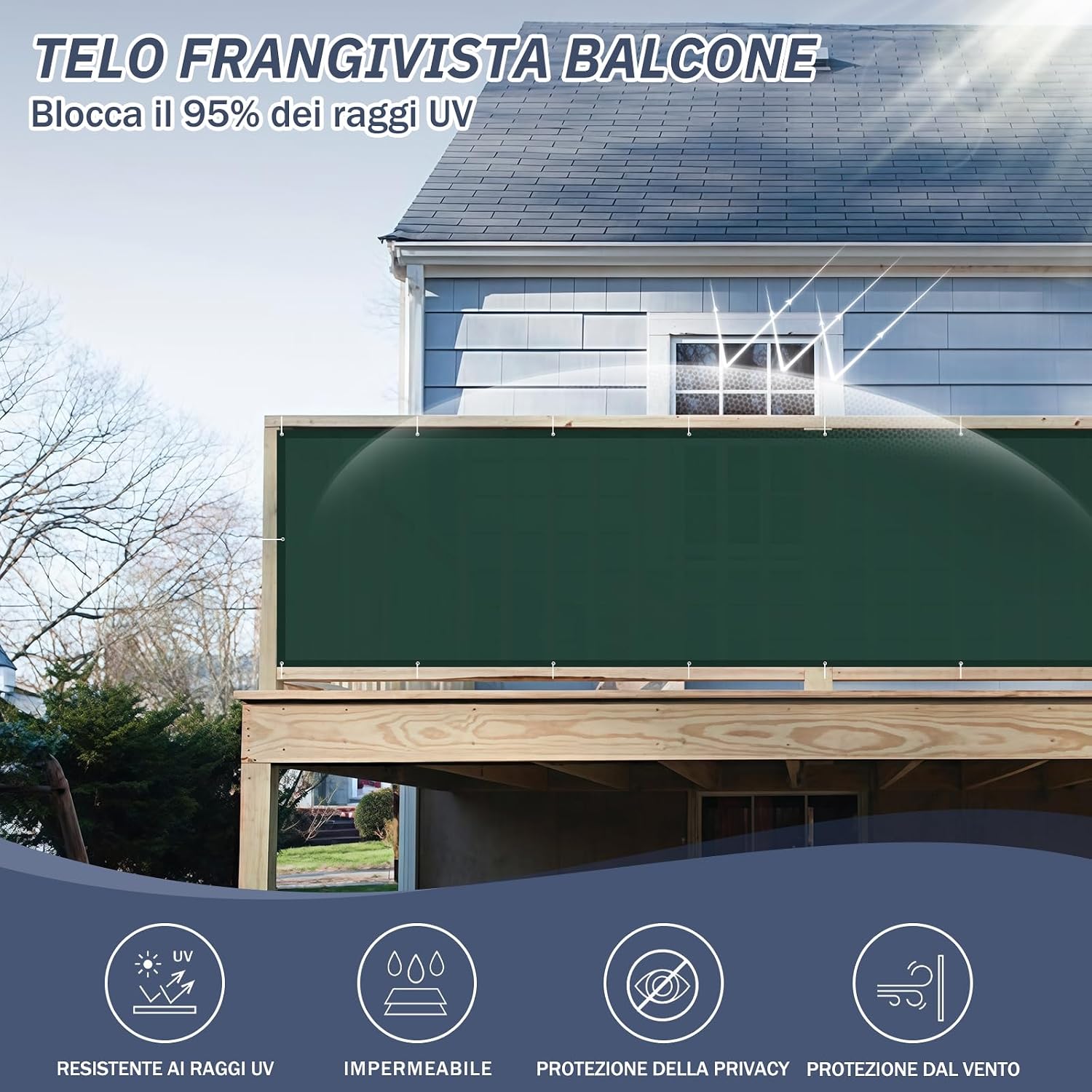 Detalle de HENG FENG Frangivisto Balcone 0.85x8m: protezione privacy resistente e installatione rapida