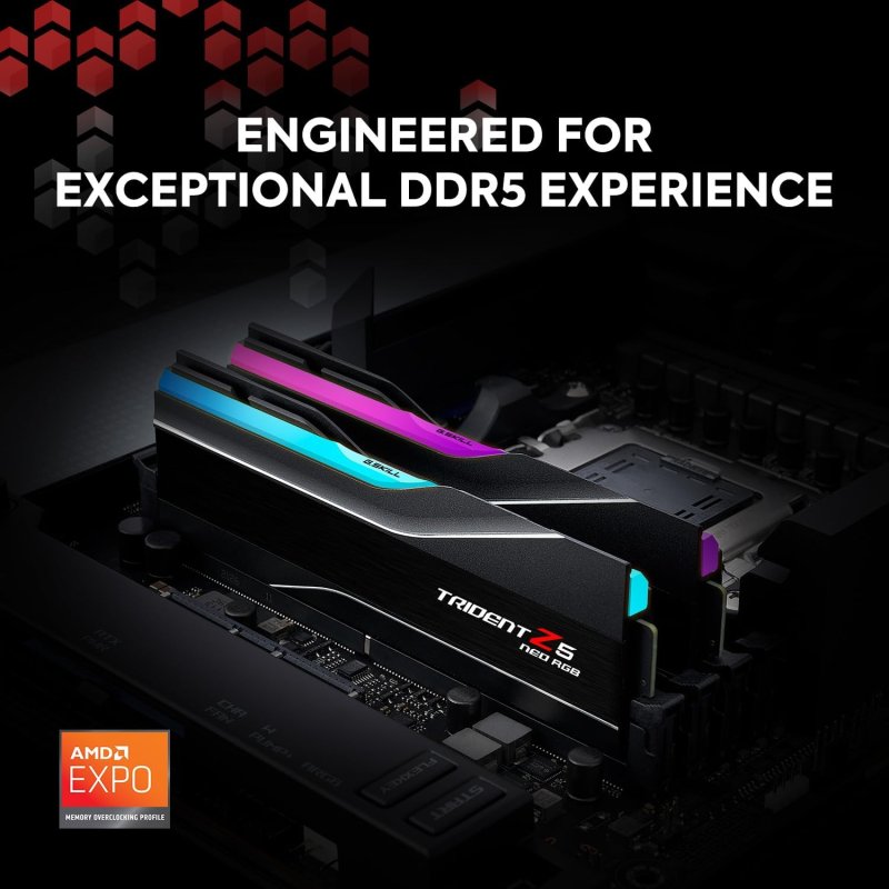 Detalle 2 de G.Skill Trident Z5 Neo RGB 6000MHz 64GB (2x32GB) CL32 con AMD EXPO