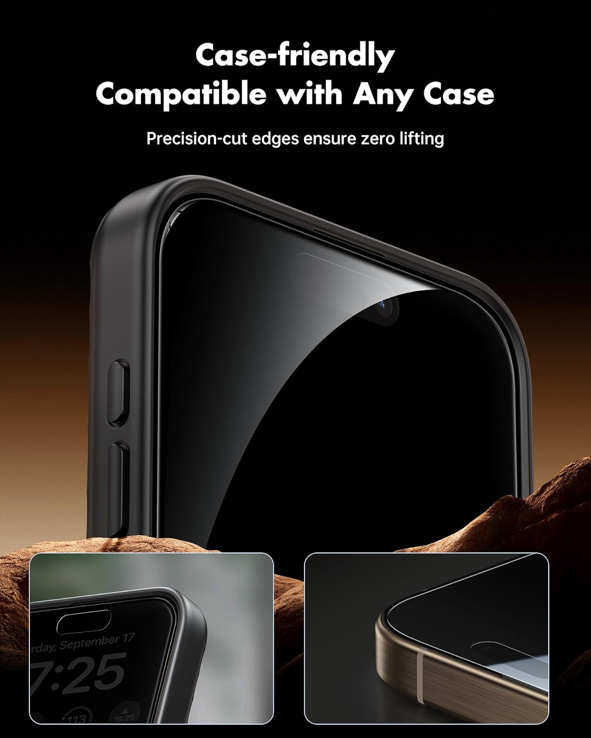 Thumbnail 6 de UNBREAKcable Privacy Screen Protector for iPhone 15 Pro Max (2-pack) with 9H tempered glass and anti-spy 28° view