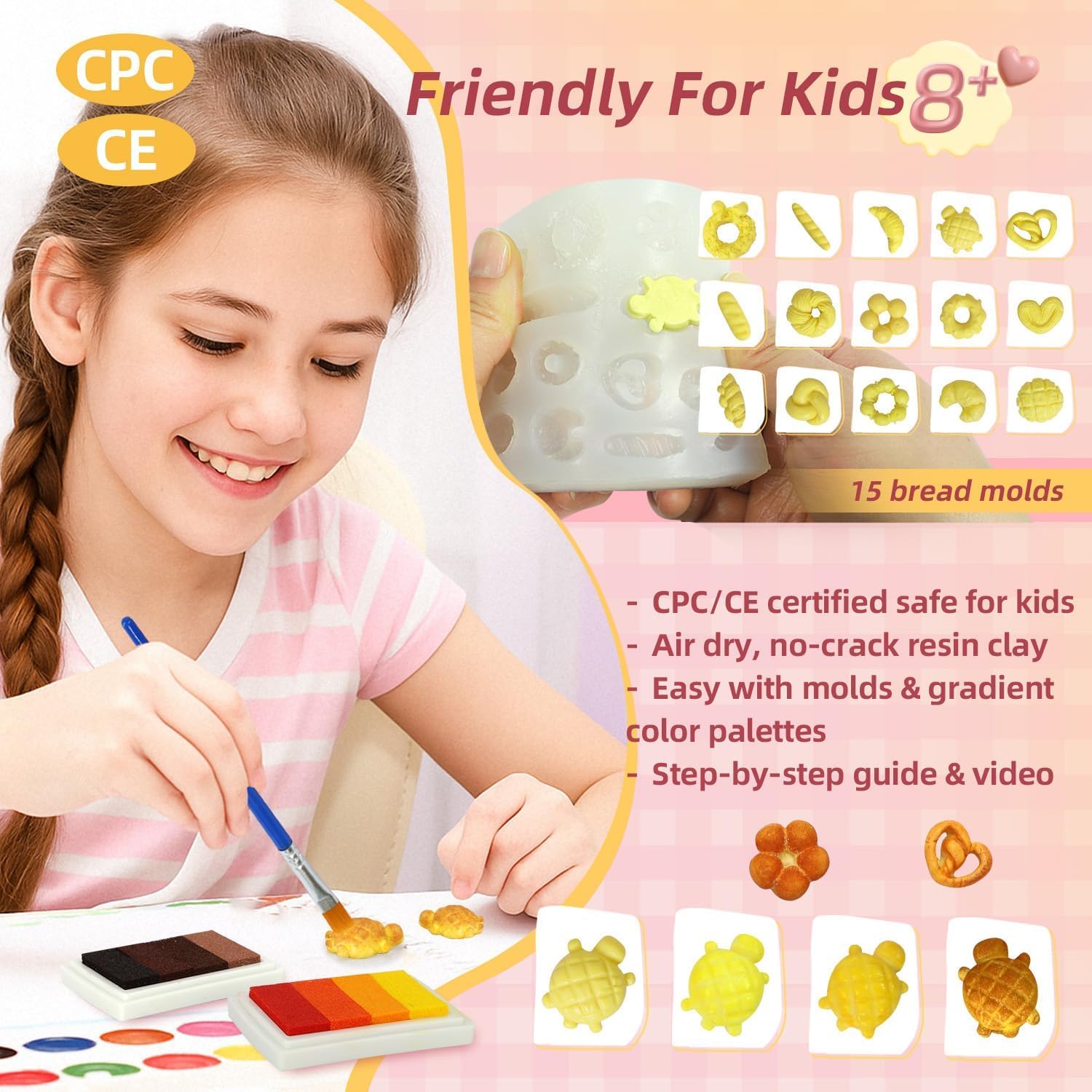 Thumbnail 2 de iLAND Basteln Mit Kindern Modelliermasse Lufttrocknend – Mini-Bäckerei DIY-Set für Kinder