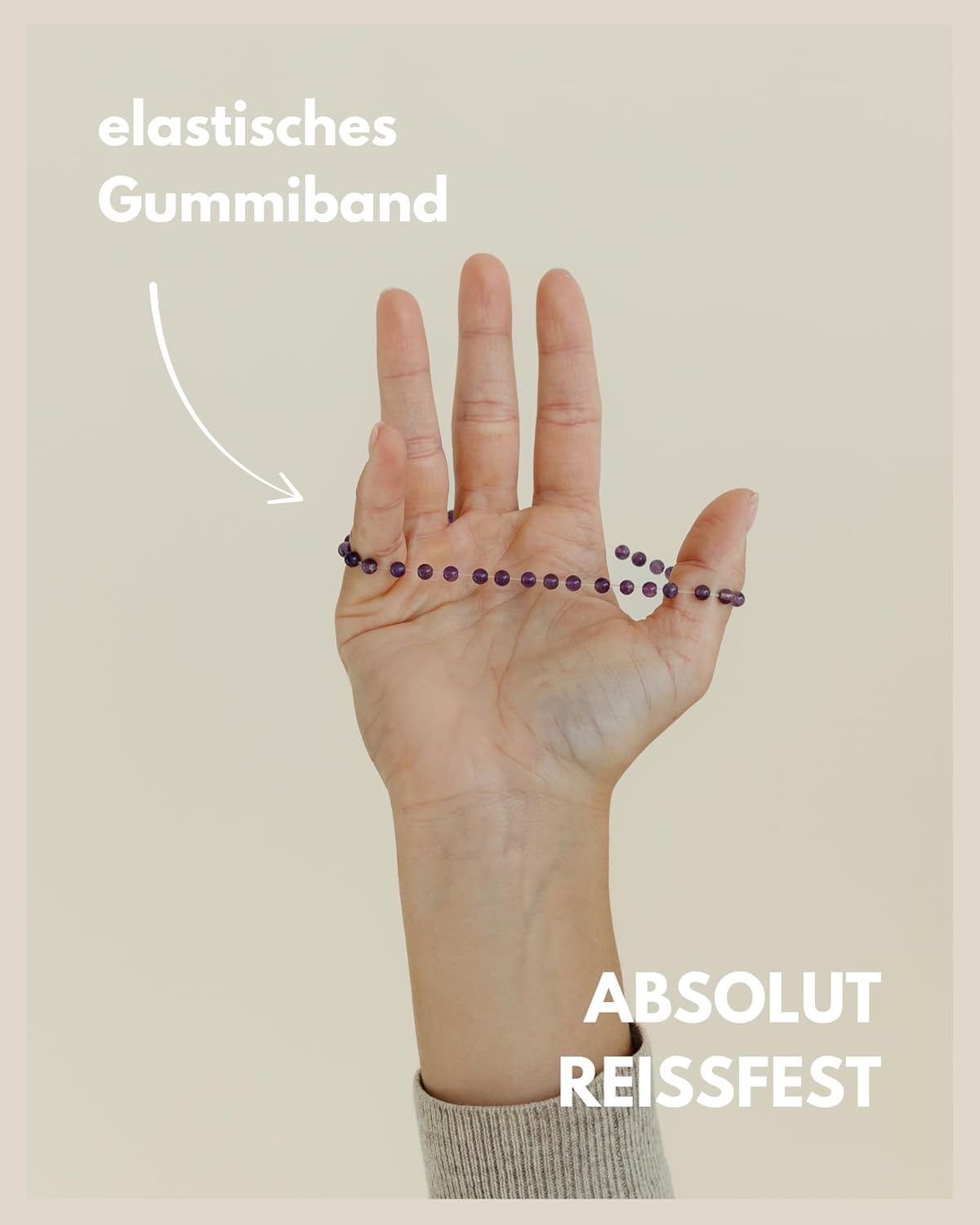 Detalle 2 de GD GOOD.designs Perlenarmband Damen mit echten Natursteinen (4 mm) und 925‑Silberperle