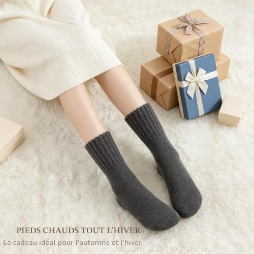 Thumbnail 5 de Wamicu Chaussettes d’hiver femme épaisses, 3 paires, pointure EU 39-42