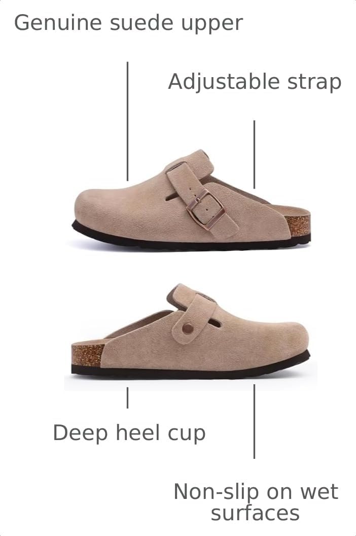 Detalle 1 de Asgard Genuine Suede Clogs with Cork Footbed