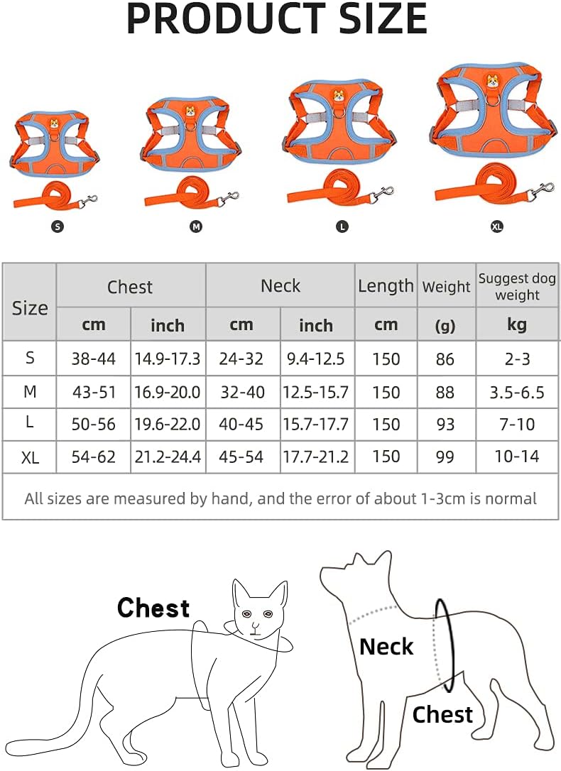 Detalle de MAJIAYU Dog Harness and Leash Set, Size M
