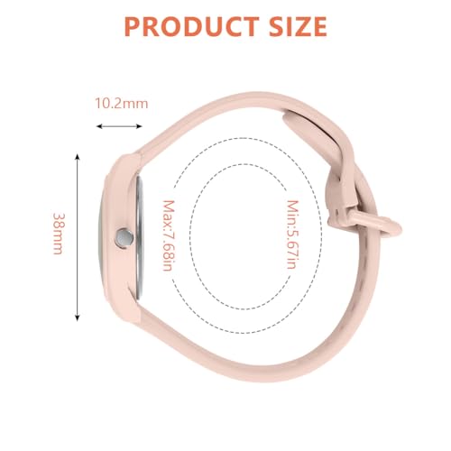 Detalle de OFFCUP Orologio da Donna 38 mm Rosa Chiaro – Cinturino in Silicone, Movimento Quarzo a Tre Lancette