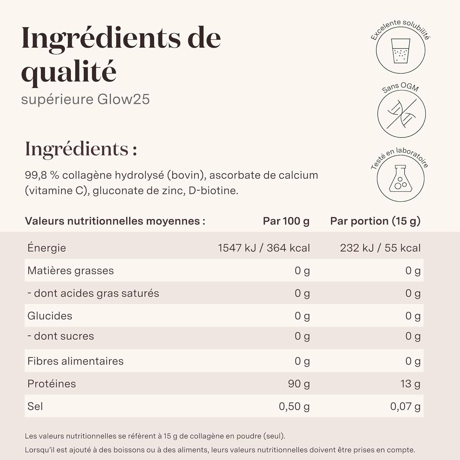 Thumbnail 5 de Glow25® Collagène Plus 450 g – Complément alimentaire à la vitamine C, zinc et biotine