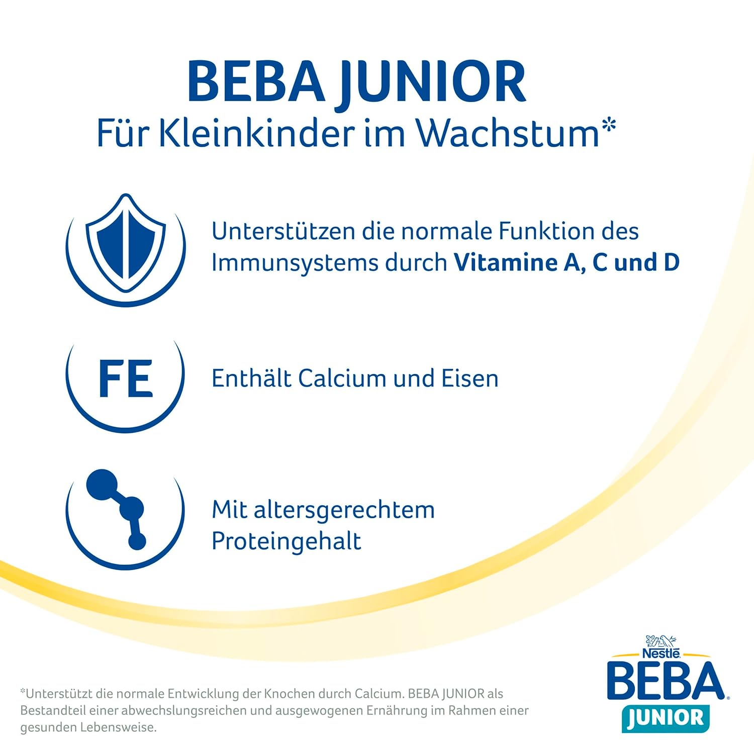 Detalle 2 de BEBA Junior 2+ Milchgetränk ab 2 Jahren – 3 x 800 g mit 2'-FL HMOs, ohne Palmöl