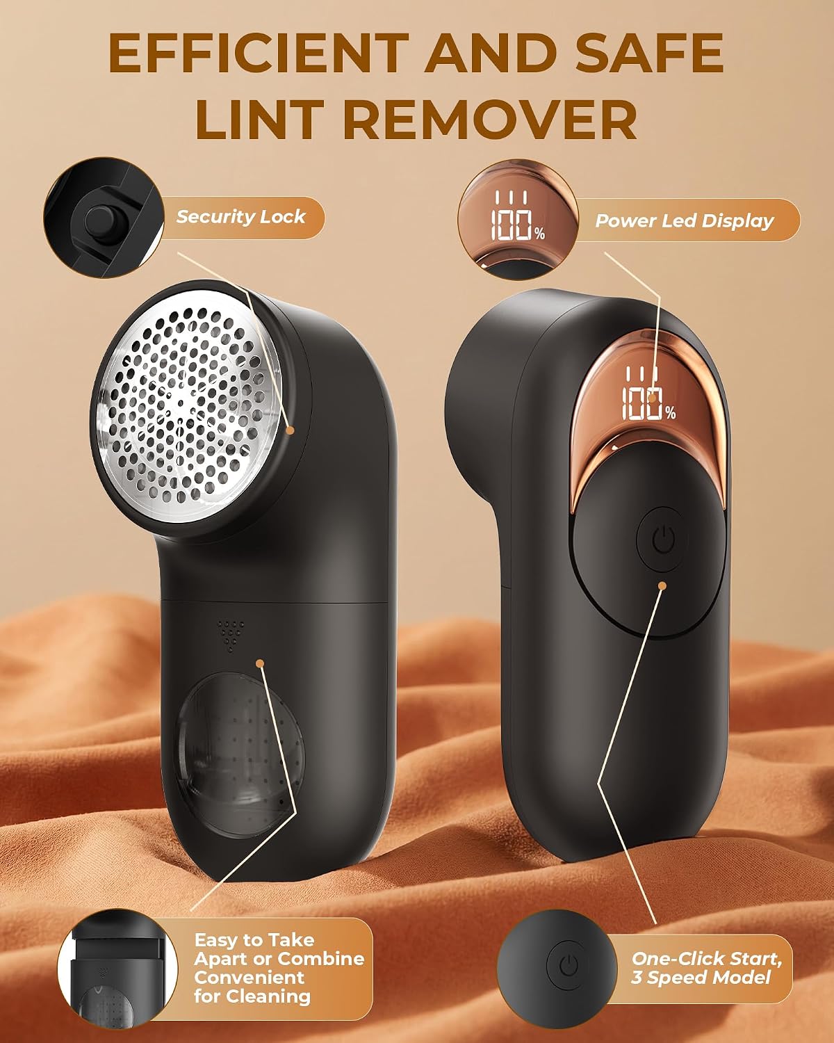 Detalle 1 de Lint Remover for Clothes with LED Display
