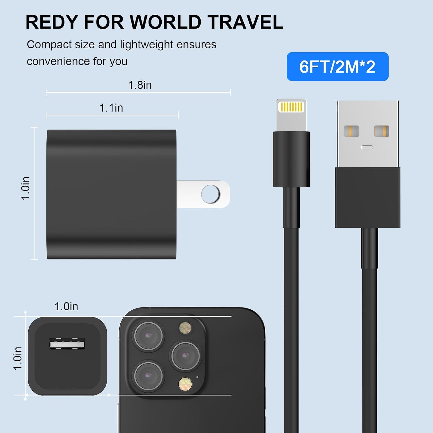 Thumbnail 1 de esbeecables CA-56A iPhone Charger Set with Two 6-Foot MFi Lightning Cables
