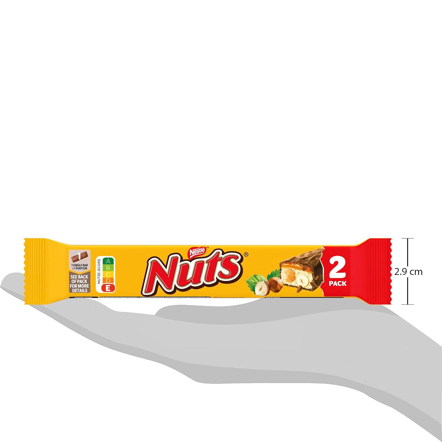 Thumbnail 3 de Nestlé NUTS 2Pack Schokoriegel mit ganzen Haselnüssen & Karamell (24er Pack, à 2 x 30g)