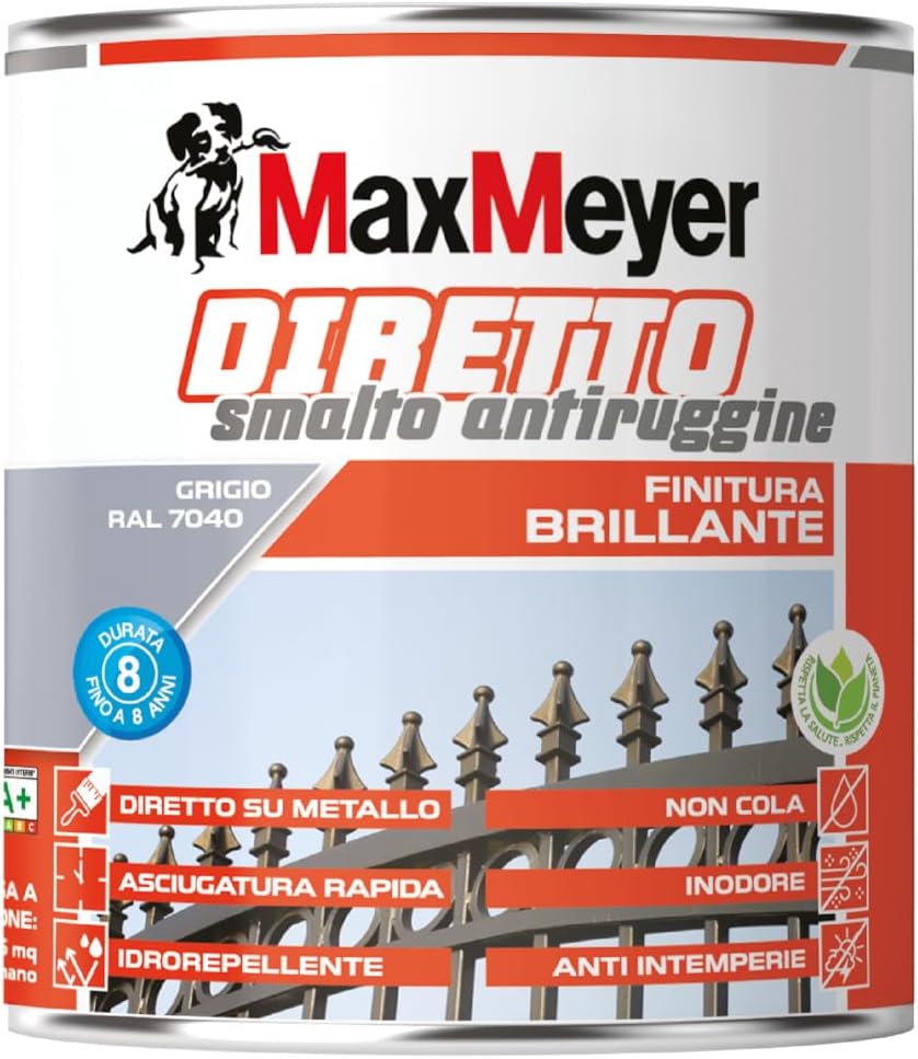 Thumbnail 6 de MAXMEYER Diretto Antiruggine Brillante R9010 Bianco 0.75 L: vernice diretta per ferro arrugginito, indoors e outdoors
