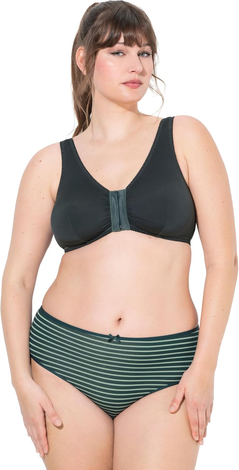 Detalle de Ulla Popken Damen Große Größen 7/8-Cargohose mit Komfortbund und Krempelriegel – hochwertige Passform in Übergrößen