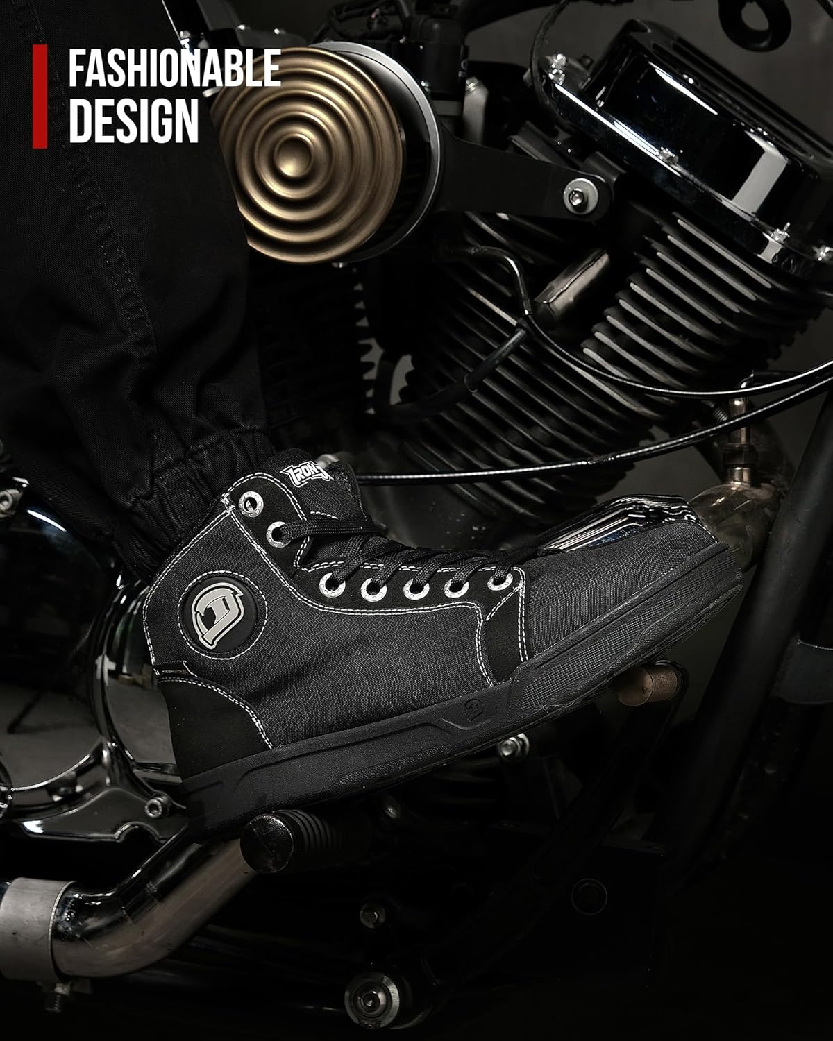 Thumbnail 1 de IRON JIA'S Motorradschuhe Herren – rutschfeste, atmungsaktive Street-Casual-Biker-Boots mit seitlichen Reißverschlüssen