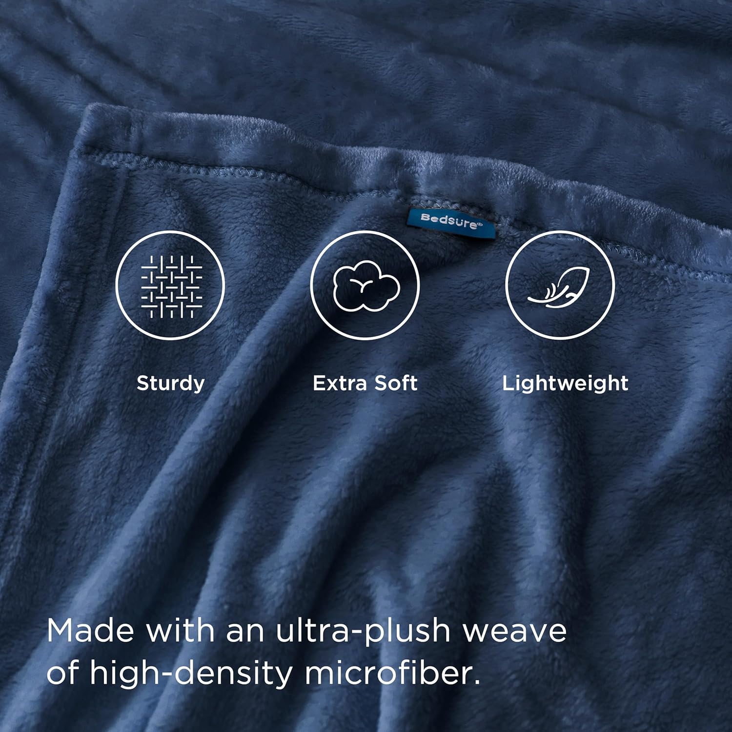 Thumbnail 2 de Bedsure Fleece Blanket for Bed – Soft Cosy Fluffy Throw Blanket, Mineral Blue, 220x240 cm