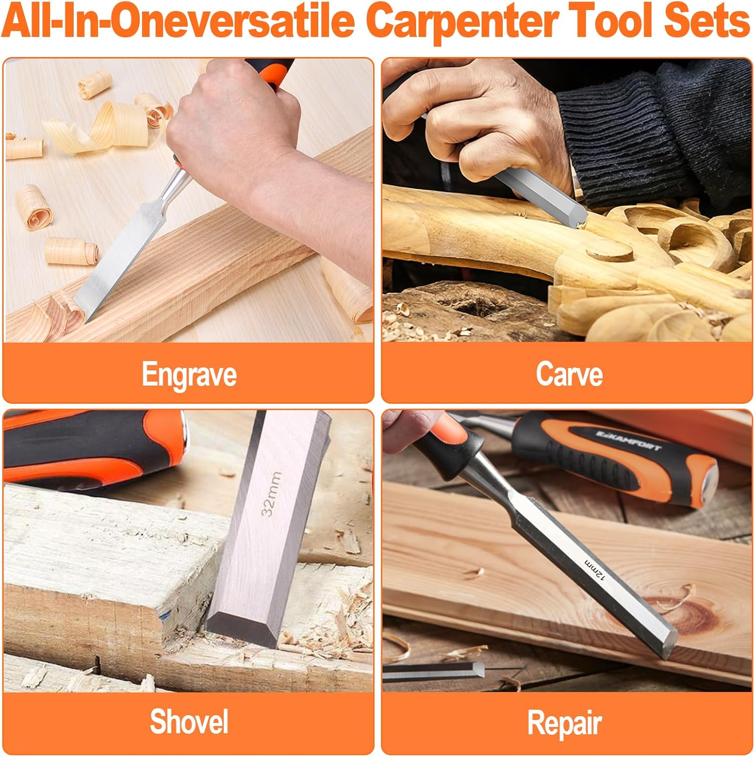 Thumbnail 5 de Ezkamfort 13-Piece Wood Chisel Set