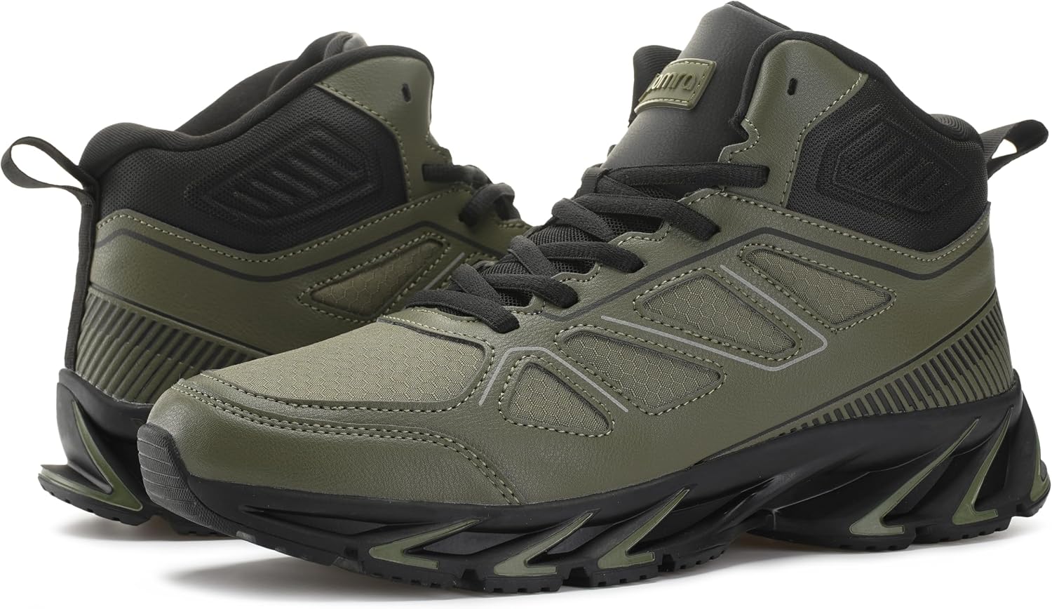Thumbnail 5 de Joomra Men's Stylish Sneakers High Top: Vegan Leather & Mesh, Secure Fit, All-Day Comfort