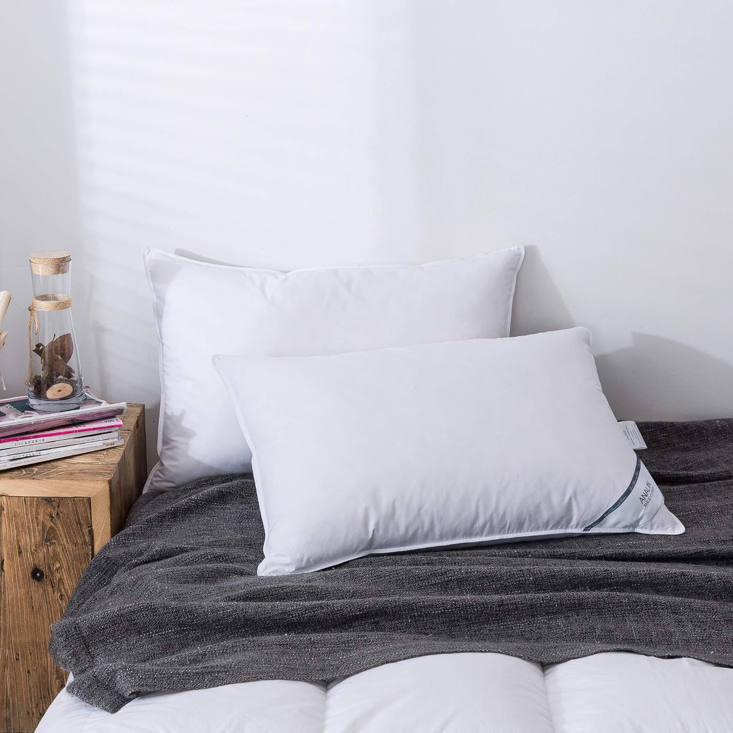 Detalle 2 de ANALIN Goose Feather Down Pillows 1100g pack