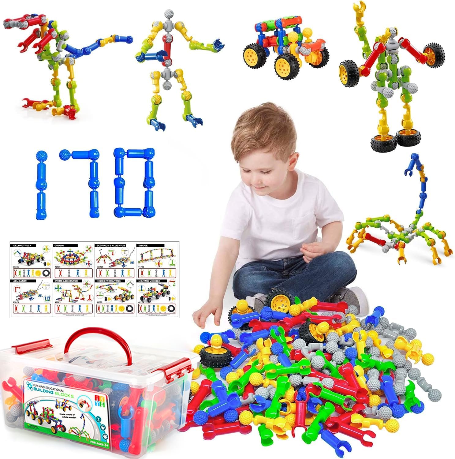 Thumbnail 6 de 170-teiliges STEM-Bauspielzeug für Kinder