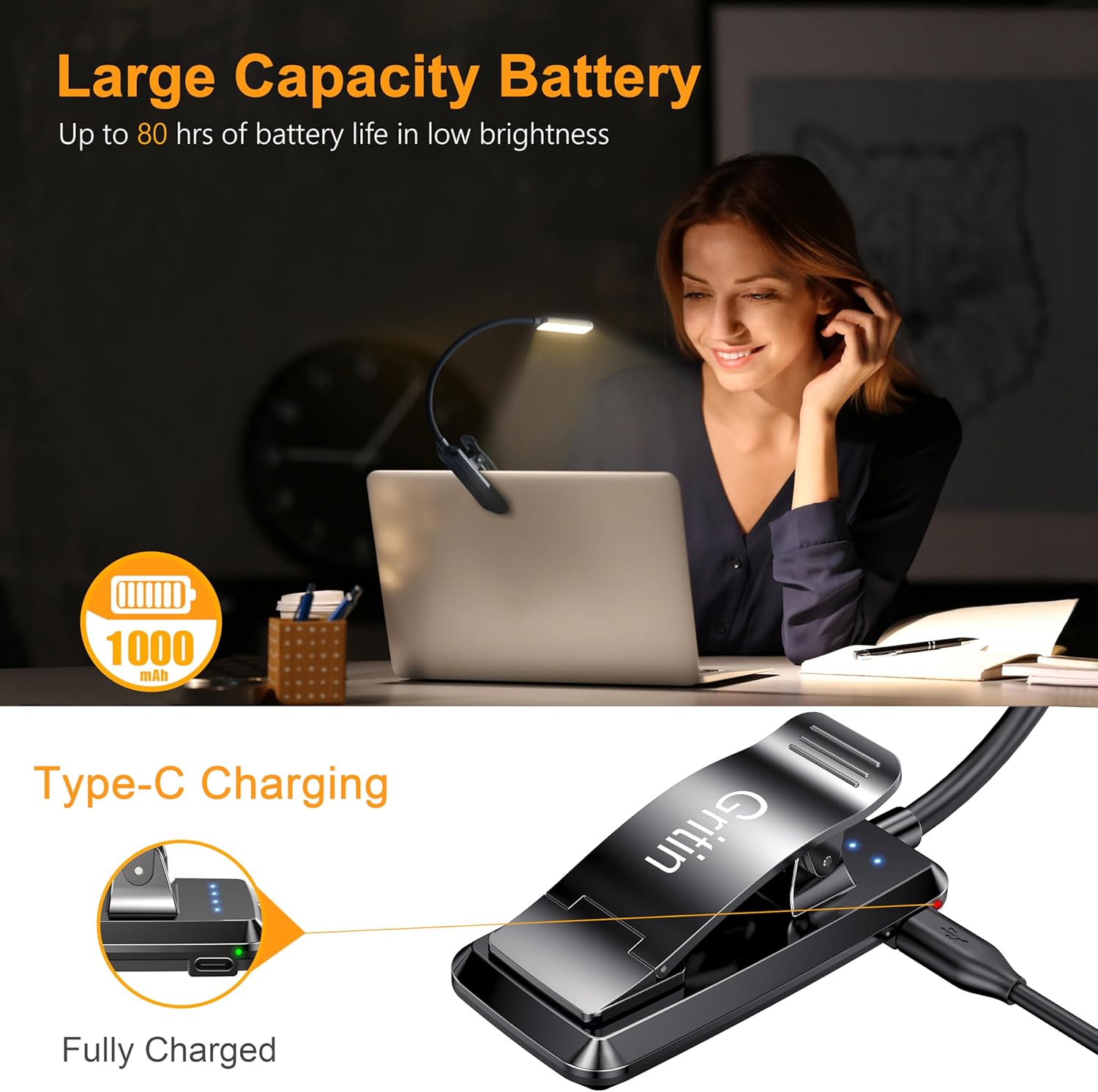 Thumbnail 3 de Gritin 9 LED Book Light, 80 hrs ⚡