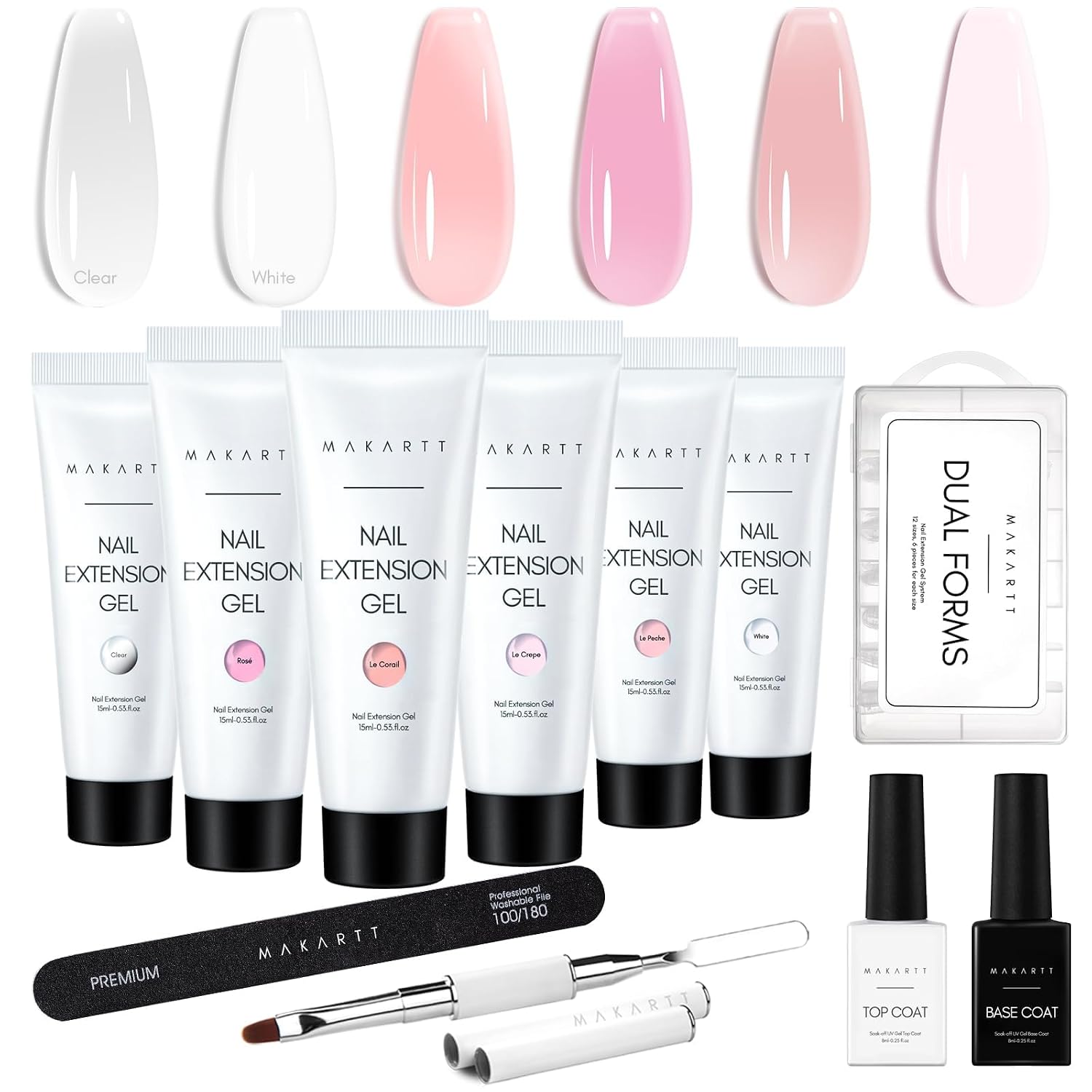Detalle de Makartt Poly Nagel Gel Starter Set – 6 Farben Classic Builder für Nagelverlängerung