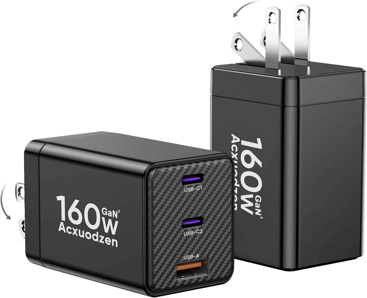 Detalle de USB C Charger Block 160W GaN 3-Port Fast Charger