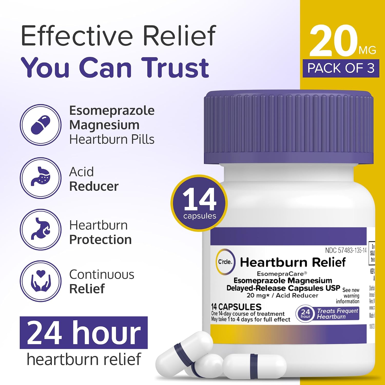 Thumbnail 1 de C'rcle Esomeprazole Capsules 20 mg