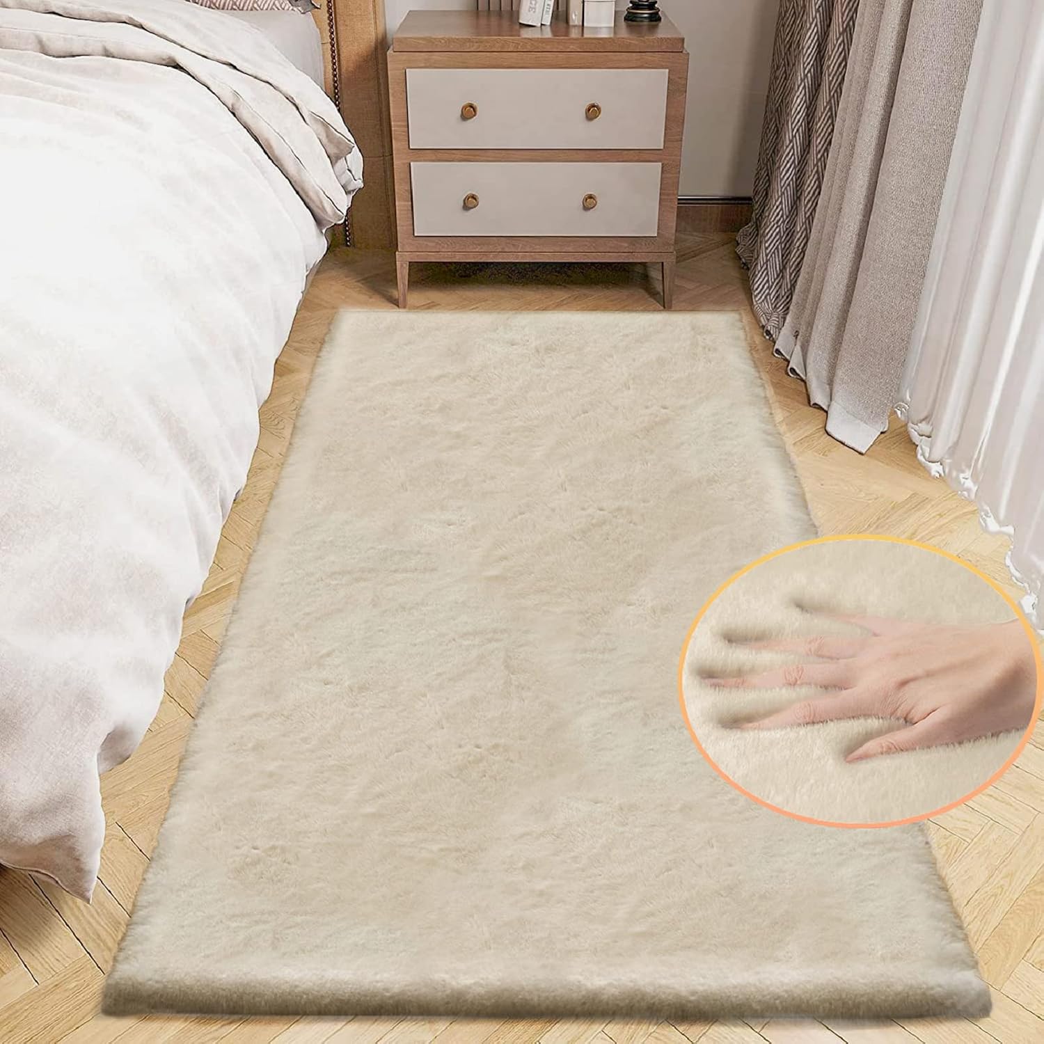 Detalle de ORINOVA Teppich LĂ€ufer 60x180 cm Beige đĄ