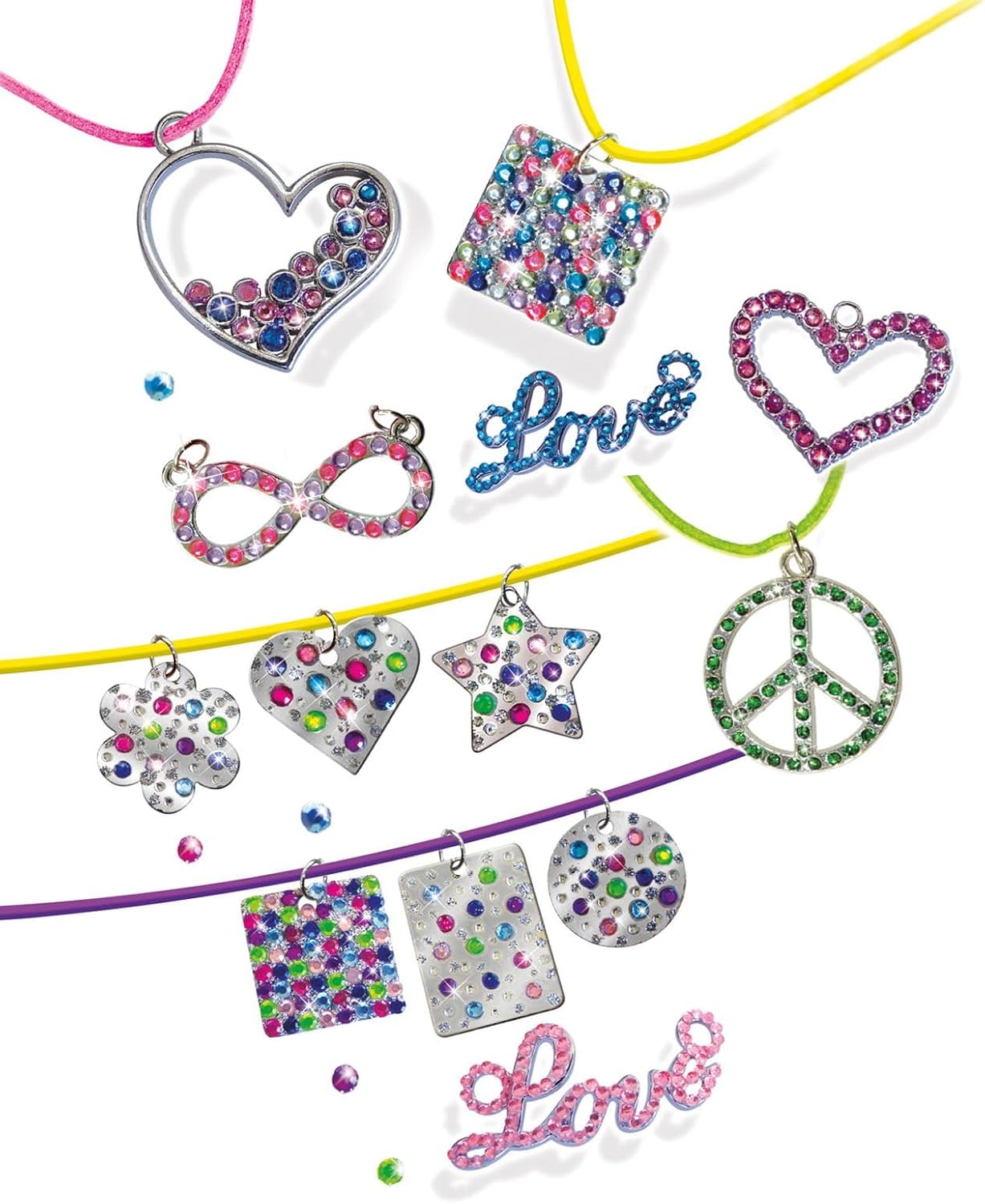 Thumbnail 1 de LENA 42658 – Set de bricolage pour bijoux en métal et pierres en cristal, 16 pendentifs et 650 pierres strass & paillettes