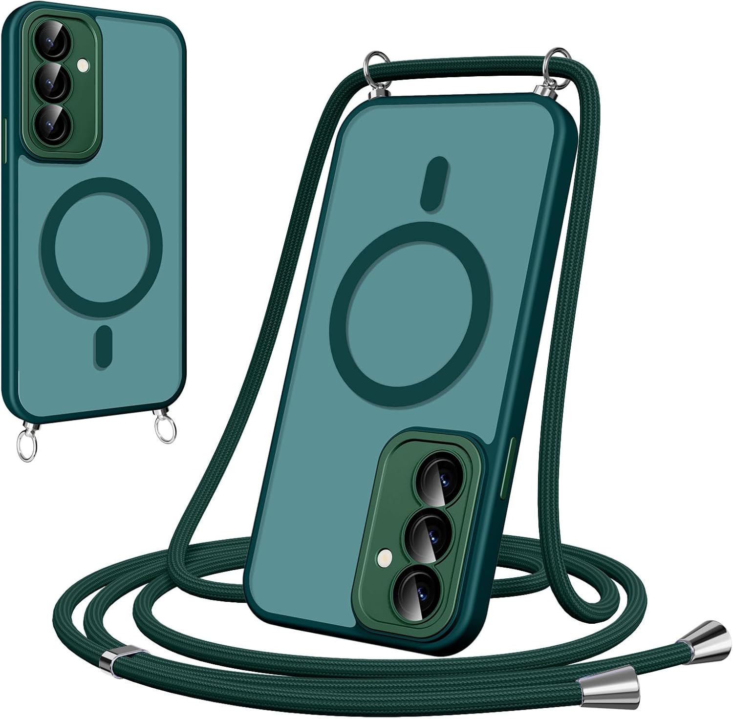 Detalle de Pnakqil Cover Magnetica con Cordino per Samsung Galaxy S24 5G – Compatibile MagSafe, Slipée e AntiGraffi con Collana Regolabile