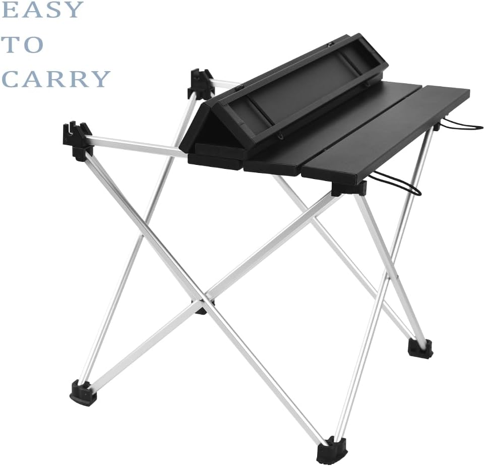 Thumbnail 6 de Grope Portable Camping Table with Aluminum Top (Black-S)