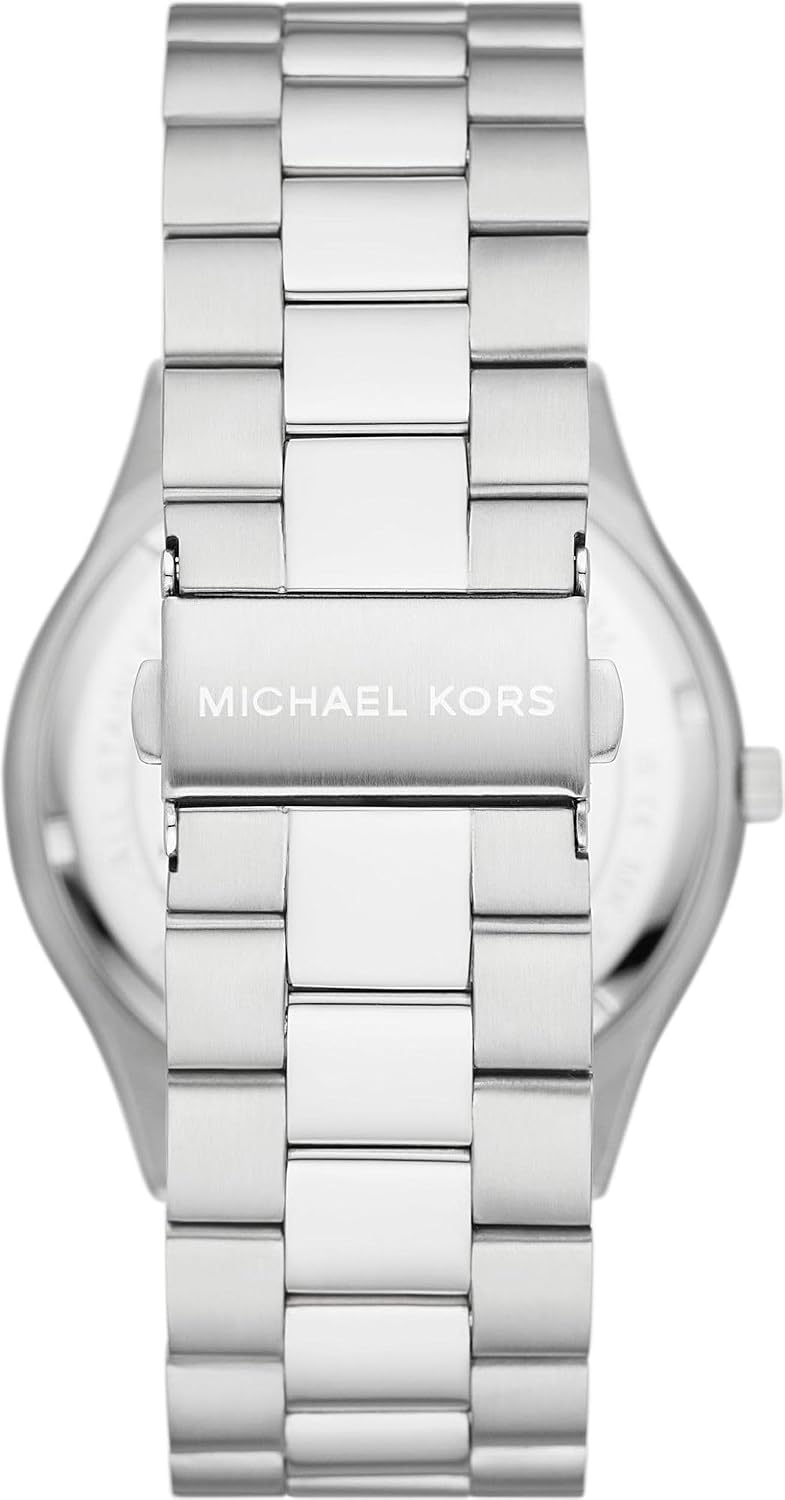 Detalle de Michael Kors MK1060SET Herren Armbanduhr – 44 mm Edelstahl mit blauem Zifferblatt