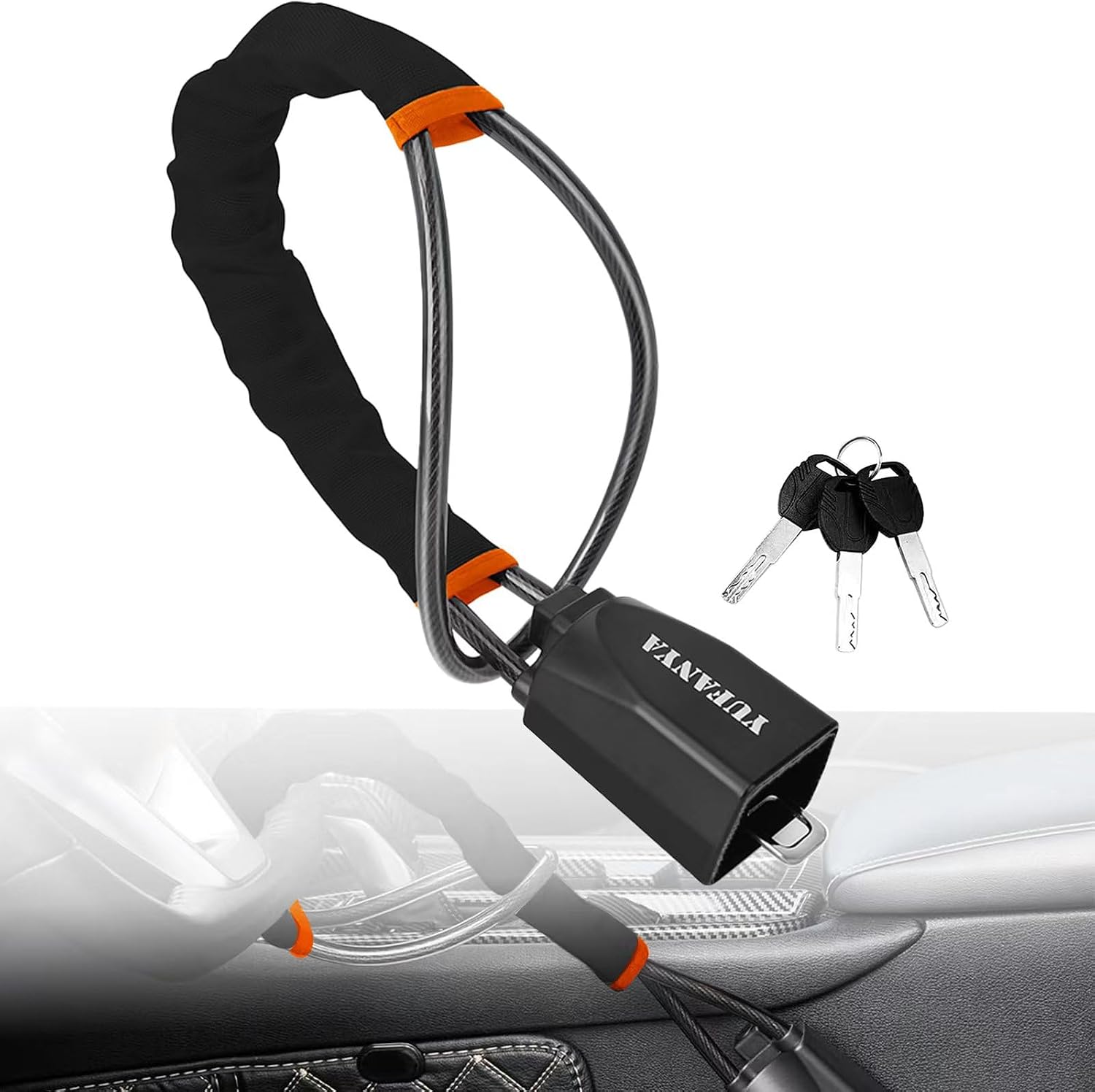 Detalle de Steering Wheel Lock Seat Belt Lock Car anti-theft device 🔒