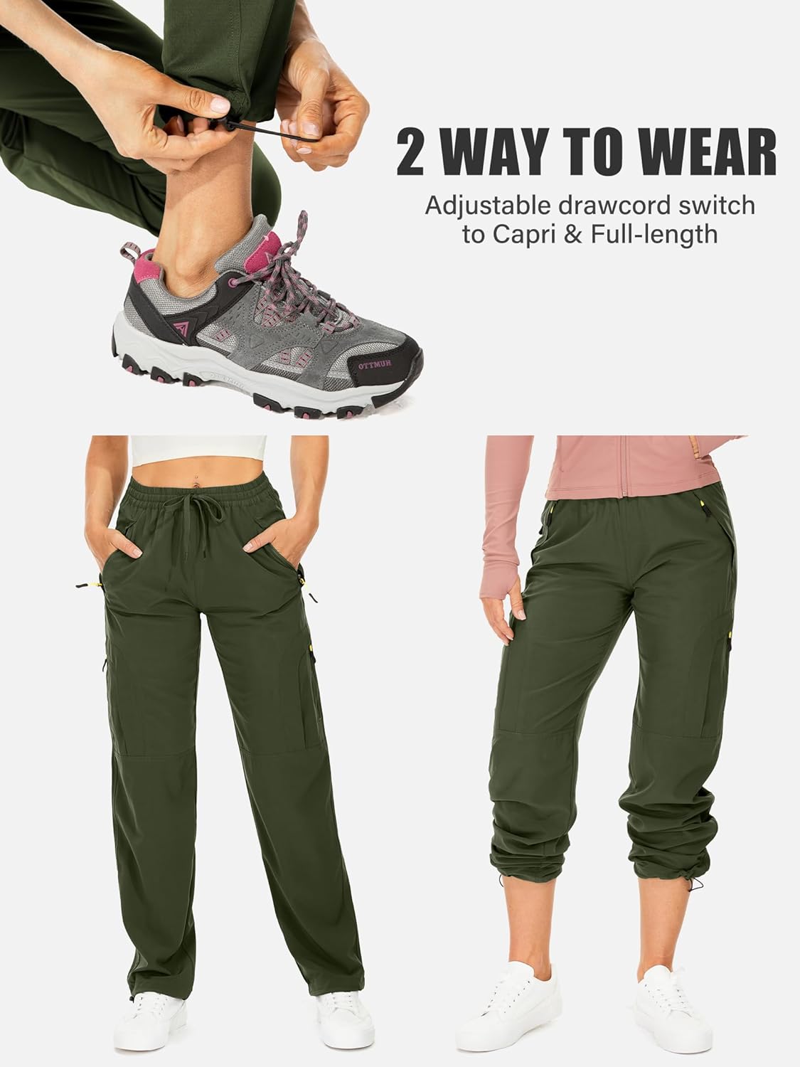 Detalle de mosingle Women’s Walking Cargo Trousers – Lightweight quick-dry UPF 50 hiking pants