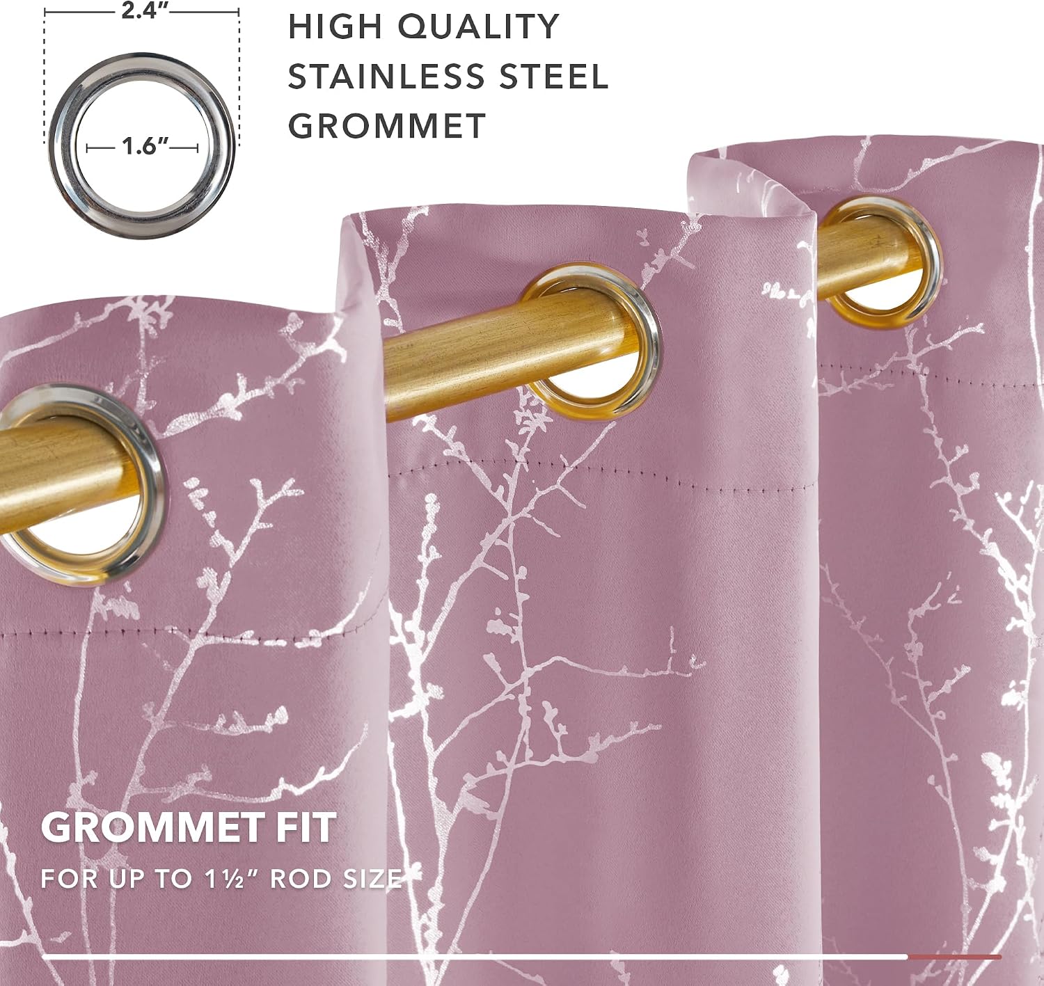 Detalle 2 de Deconovo Blackout Curtains 46 x 54 Inch