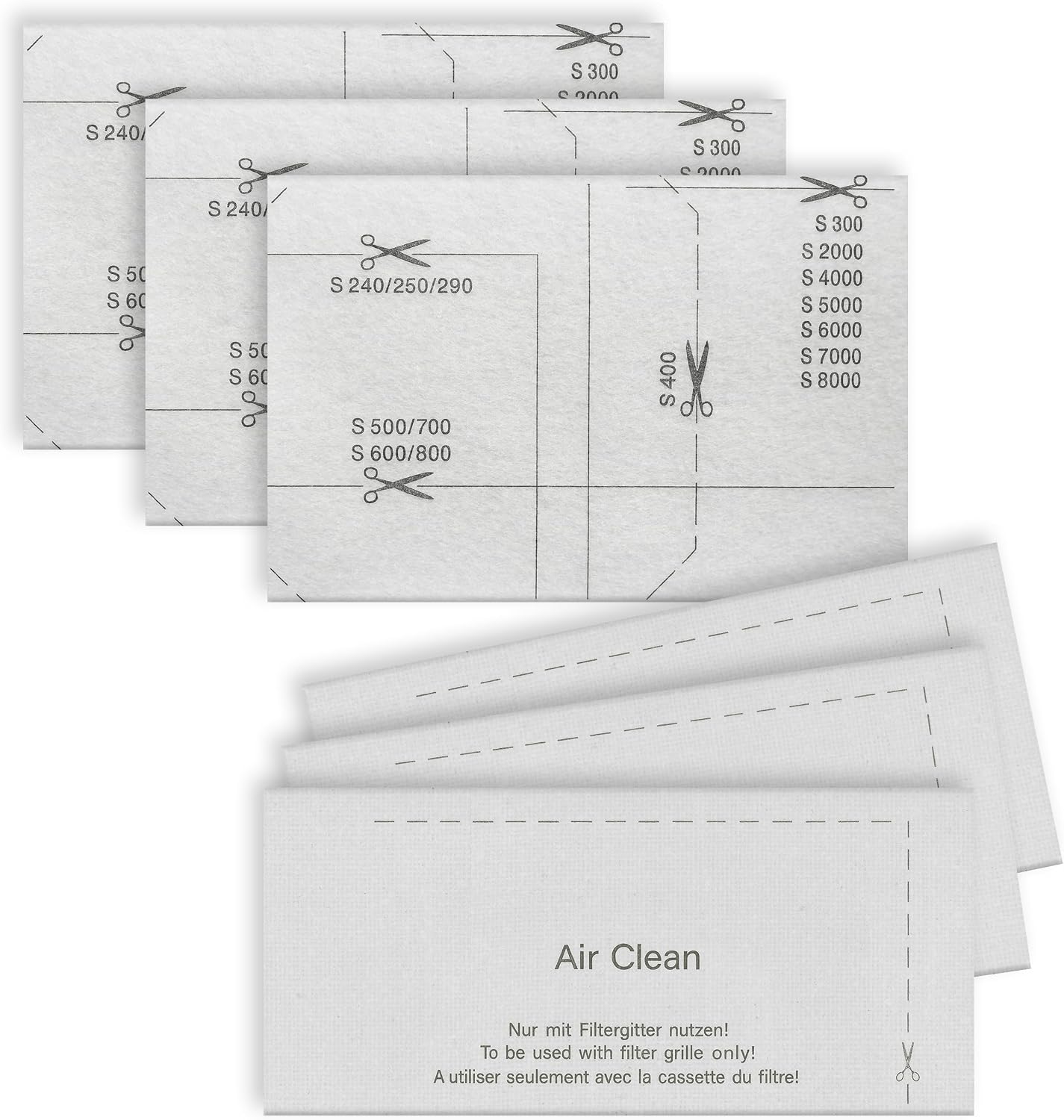 Detalle de 1E SF-SAC 20/30 filterset voor Miele-stofzuigers, 3 uitlaat- en 3 motorfilters