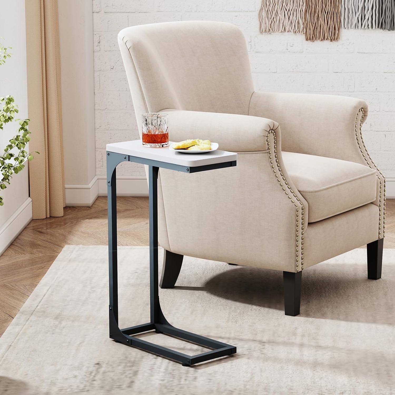 Detalle 2 de QEEIG C-Shape Side Tables, 7.1-Inch Width