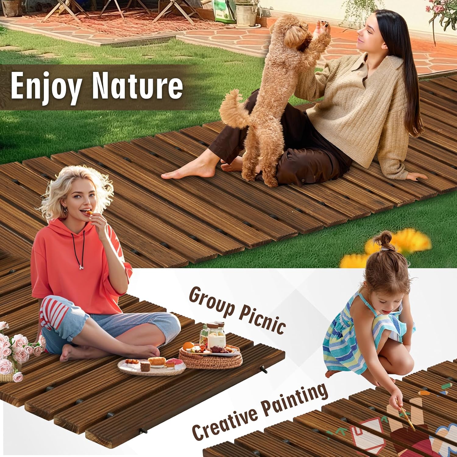 Detalle 2 de Wooden Garden Pathway 12 ft