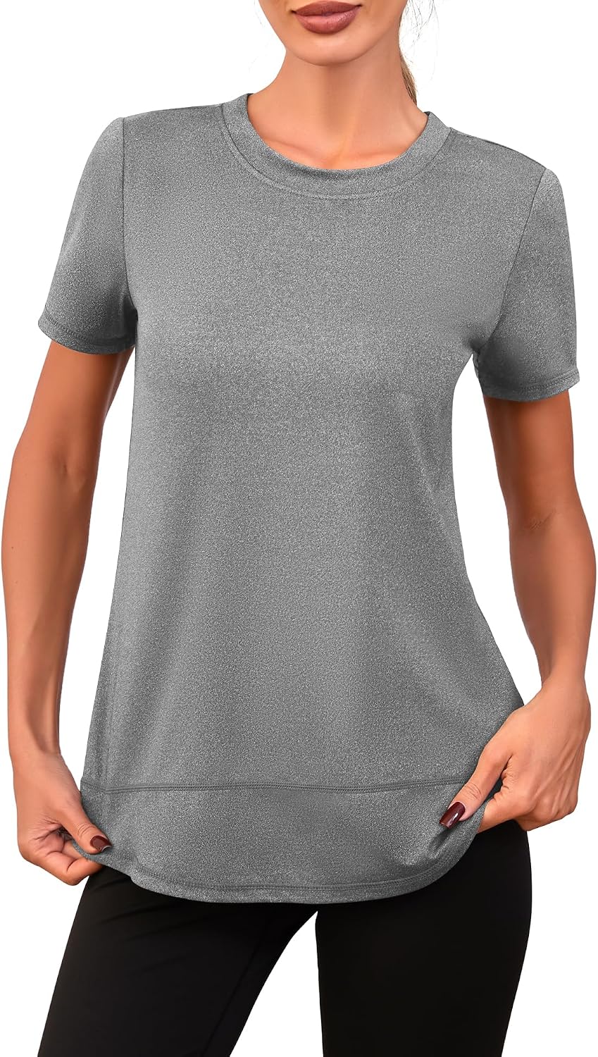 Detalle de Memouniva Maglietta Sportiva Donna Slim Fit: T-shirt da palestra a maniche corte, performance e stile