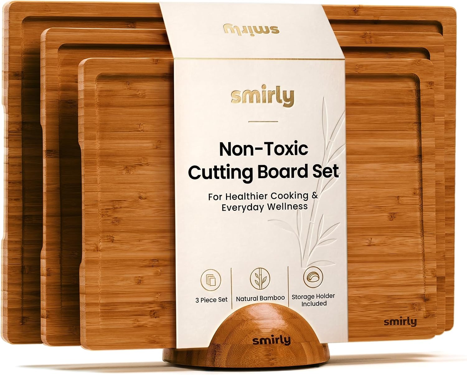 Detalle de SMIRLY Wood Cutting Board Set 3pc 🍽