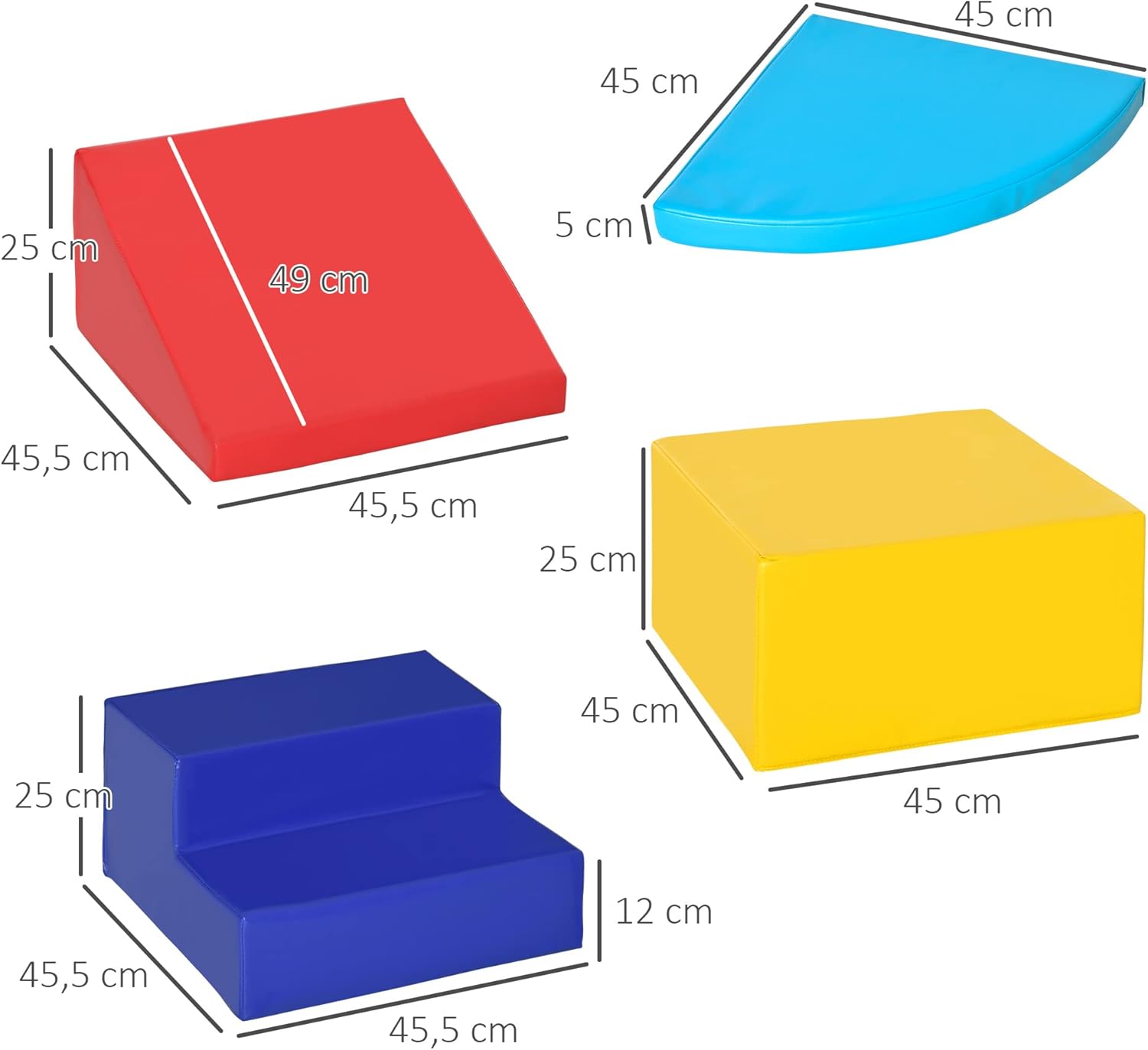 Thumbnail 6 de HOMCOM 4 blocs de construction XL en mousse EPE pour parcours motricité enfant