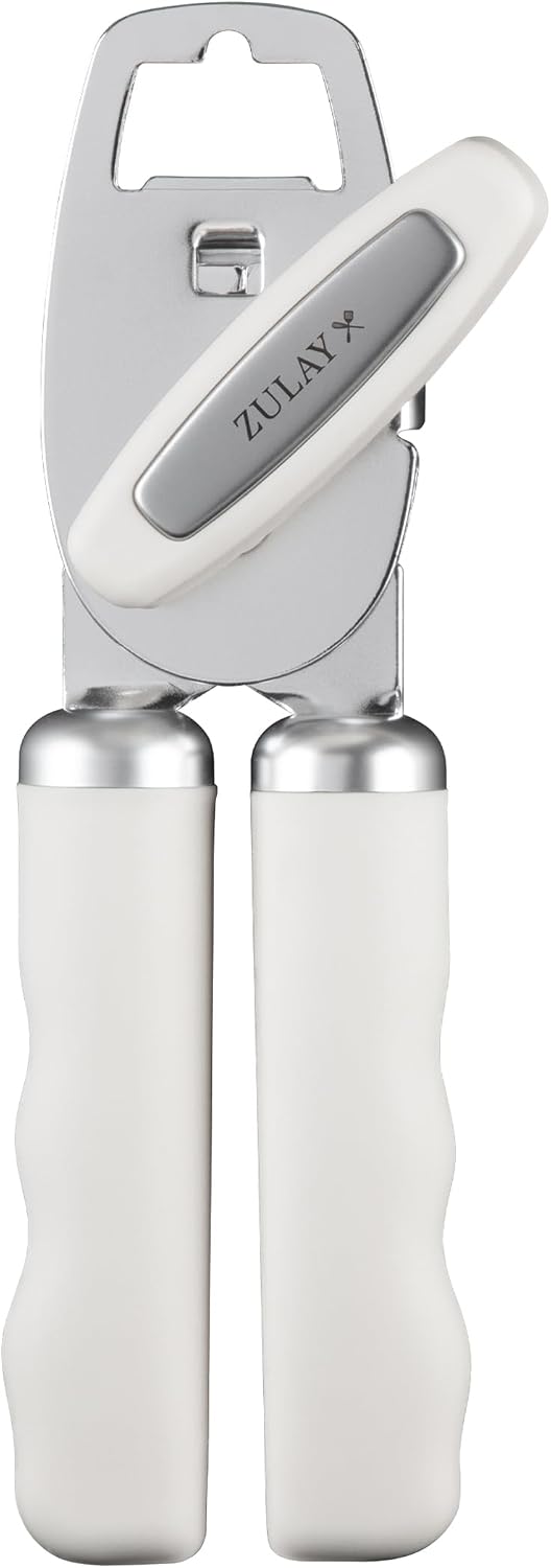 Detalle de Zulay Kitchen Manual Can Opener with Stainless Steel Blade, Comfort Grip and Bottle Opener