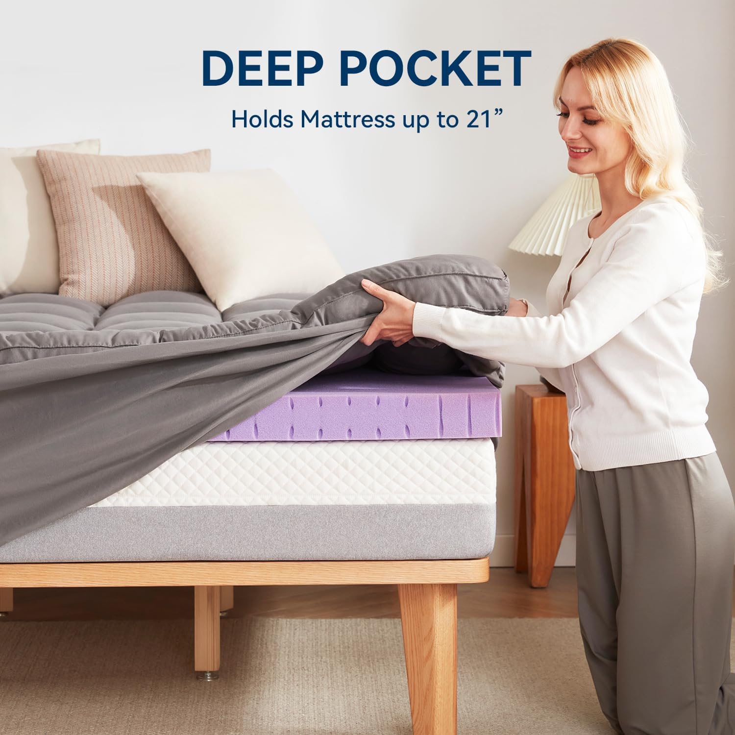 Thumbnail 6 de BDEUS Dual Layer 5 Inch Memory Foam Topper Queen
