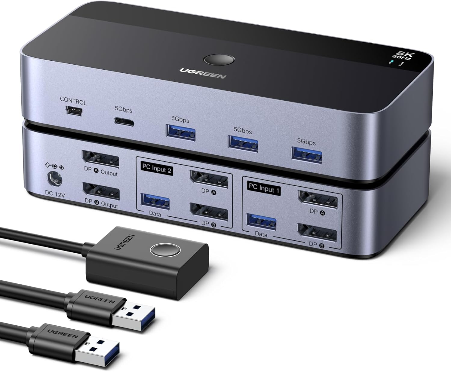 UGREEN 8K@60Hz Displayport KVM Switch