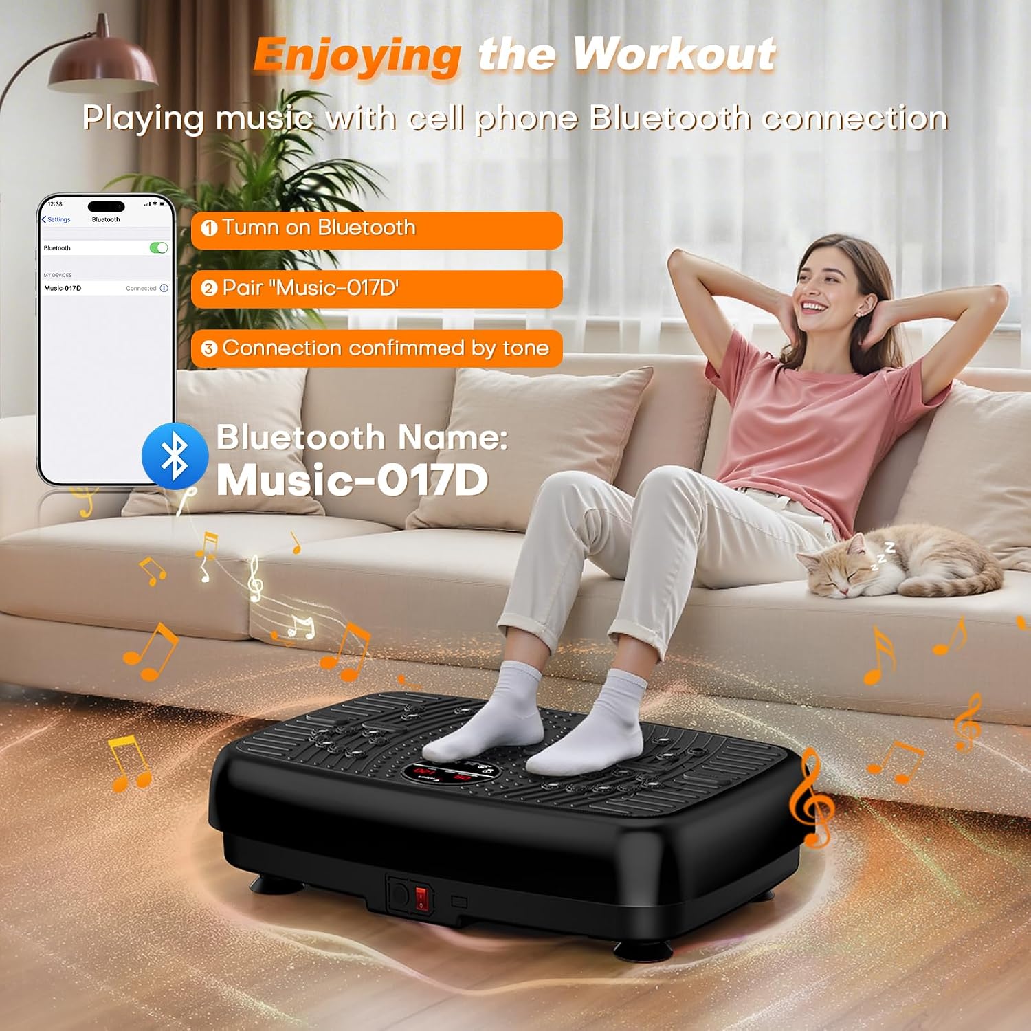 Detalle 2 de EvoSpark Vibration Plate Exercise Machine, 120 RPM, 3 Modes, Remote Control