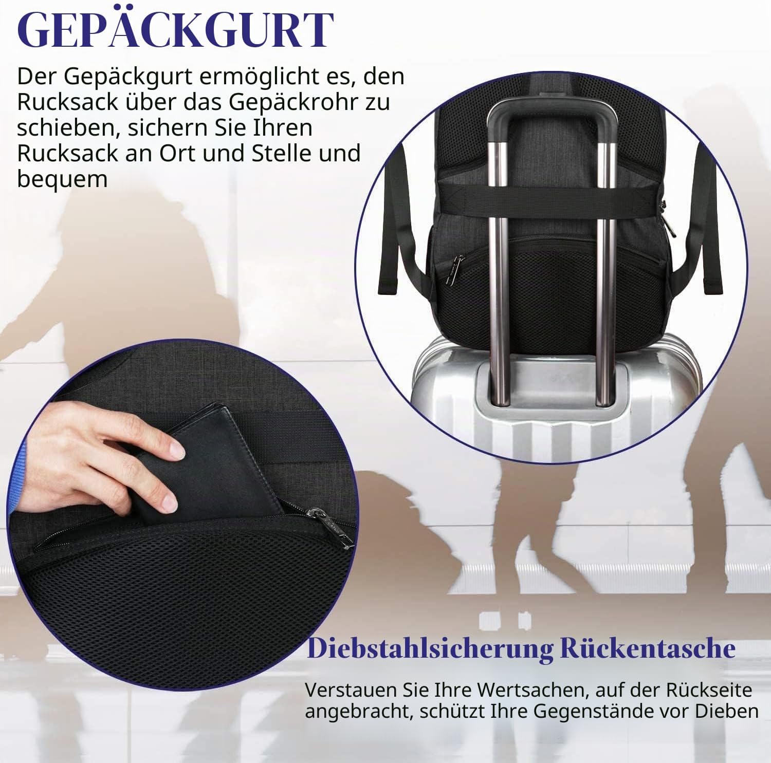 Thumbnail 5 de MATEIN Business Laptop Rucksack 15,6" wasserabweisend