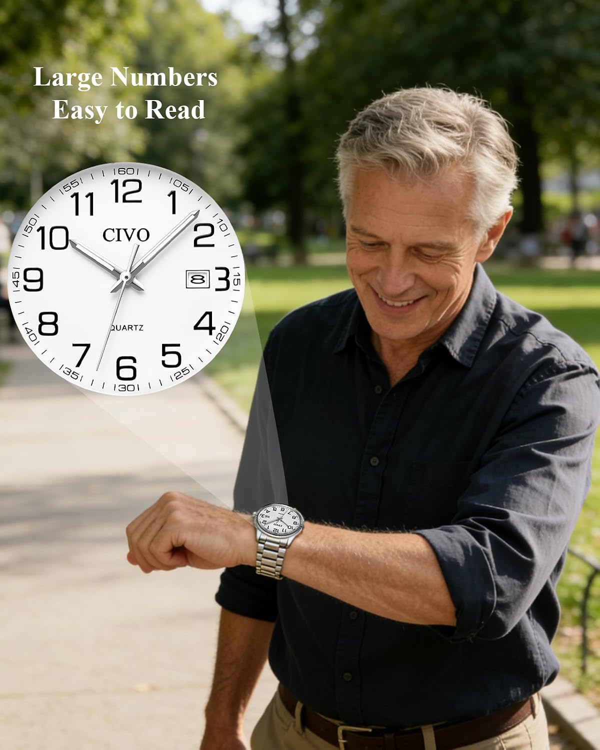 Detalle de CIVO CIVO Lecture Facile montre Quartz